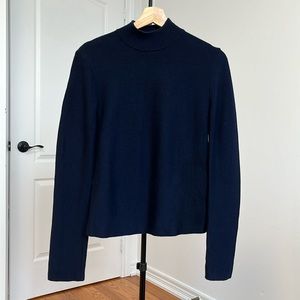 Calvin Klein wool mock neck navy sweater S